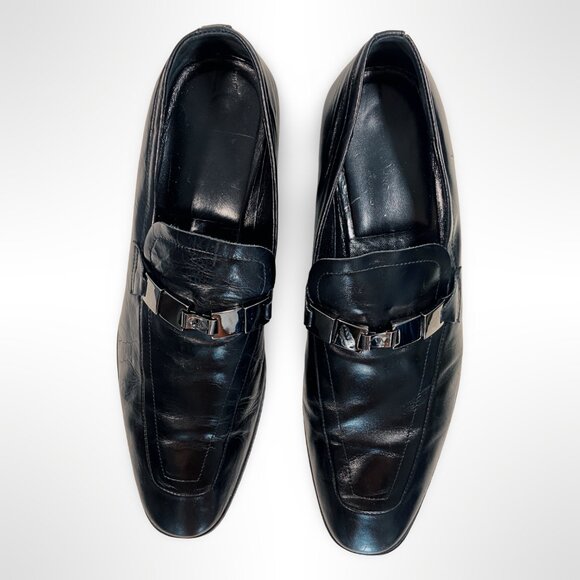 Vittorio Virgili Black Made in Italy Leather Shoes Size 43 US 10 - Picture 3 of 11